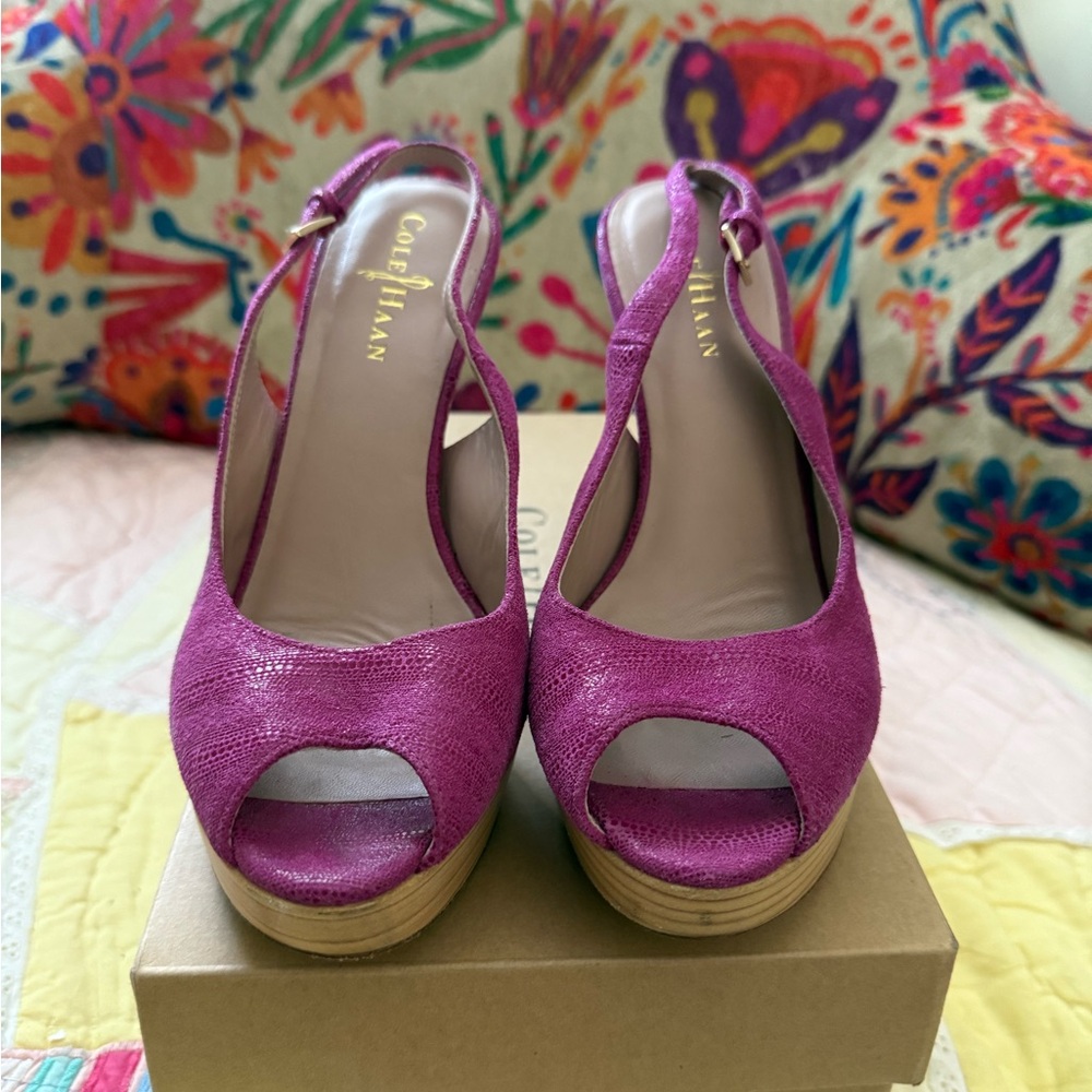 Cole Haan Women's Fuchsia Slingback Heels